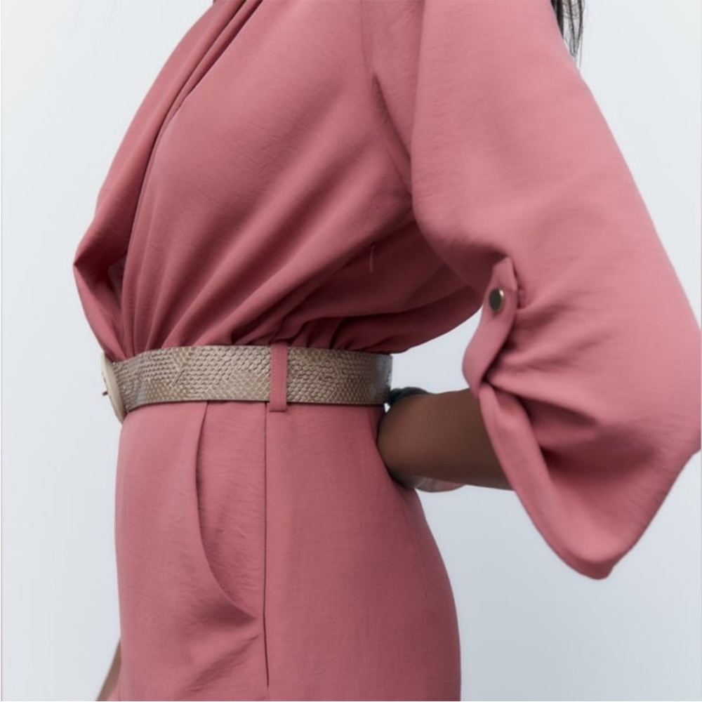 Zara Light Pink Wrap Romper